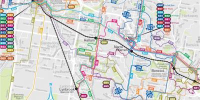 Melbourne rutas de autobuses mapa