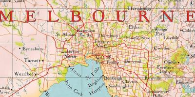 Melbourne mapa do mundo