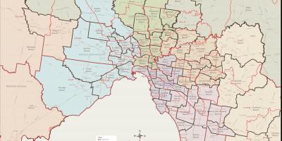 Mapa de Melbourne oriental suburbios