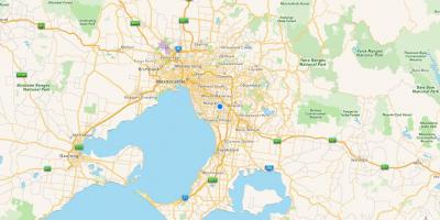 Mapa de Melbourne e suburbios