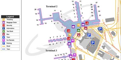 Mapa de Melbourne aeroporto terminais