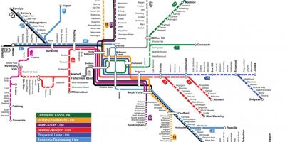 Estación de tren mapa Melbourne