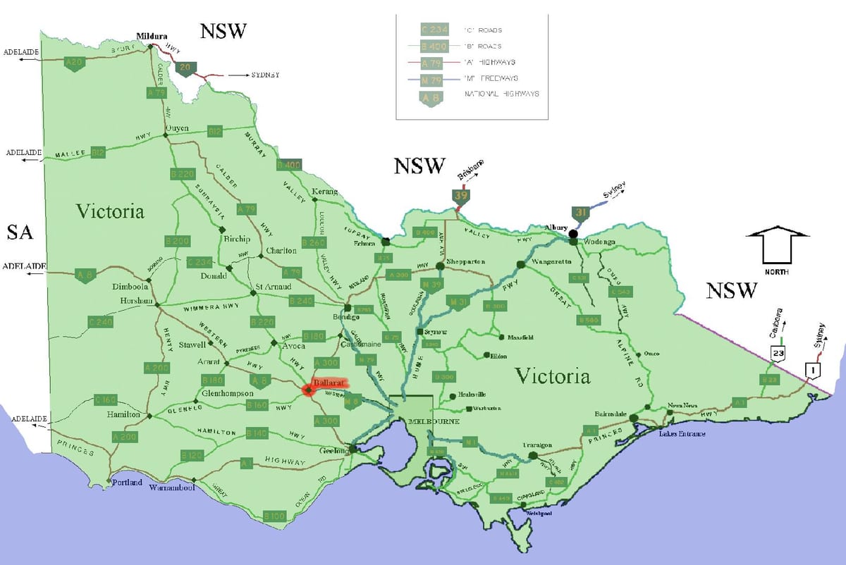 códigos postais adheridos Victoria mapa