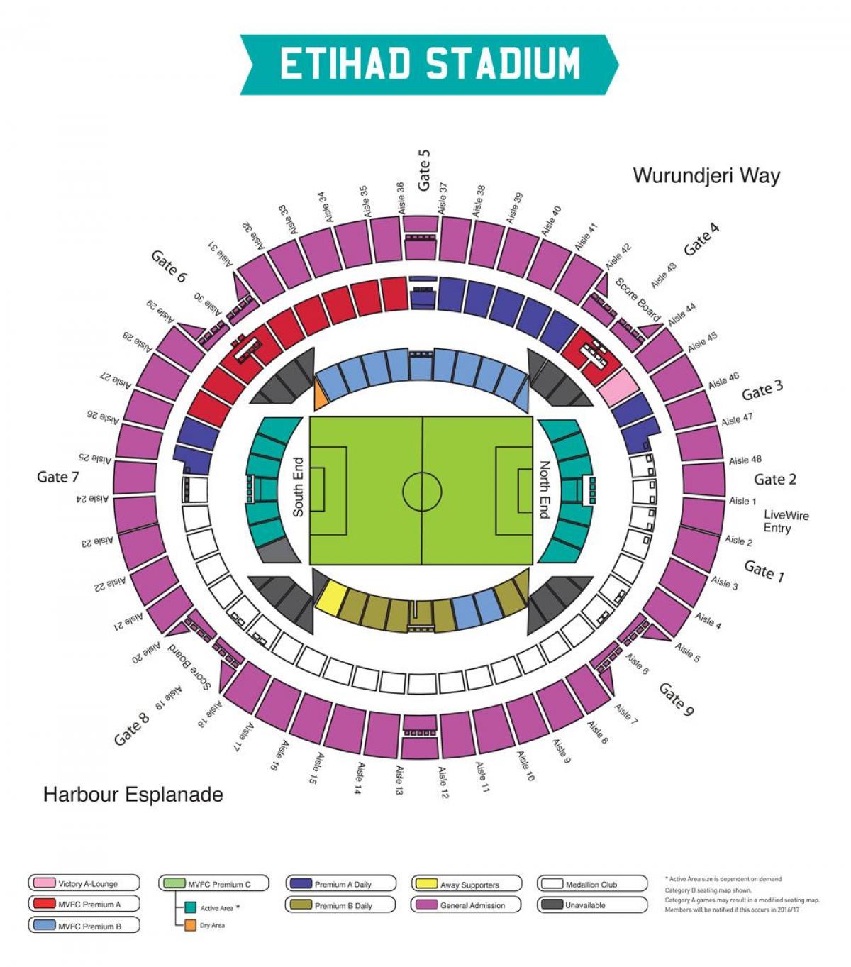 mapa de Etihad estadio Melbourne