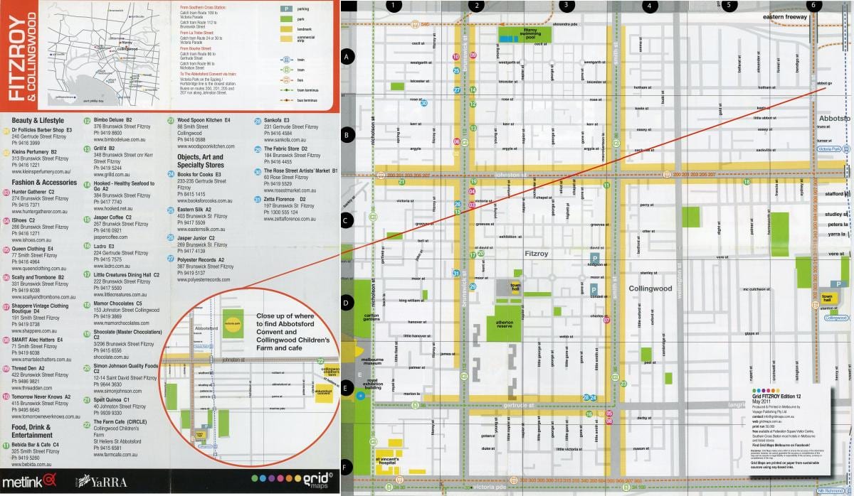 mapa de Fitzroy Melbourne