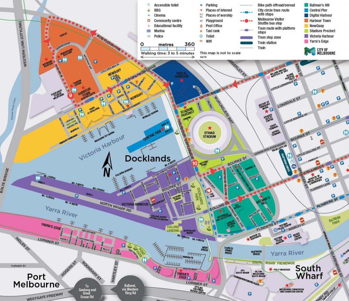 docklands mapa Melbourne