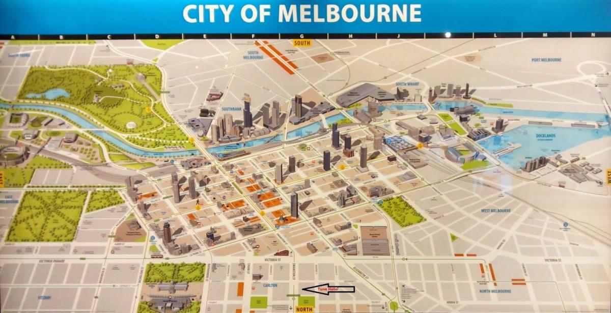 Melbourne tenda mapa