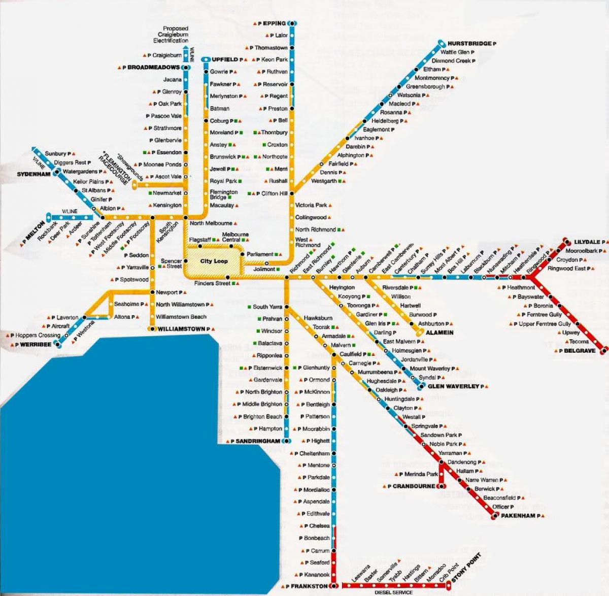 Melbourne área metropolitana mapa
