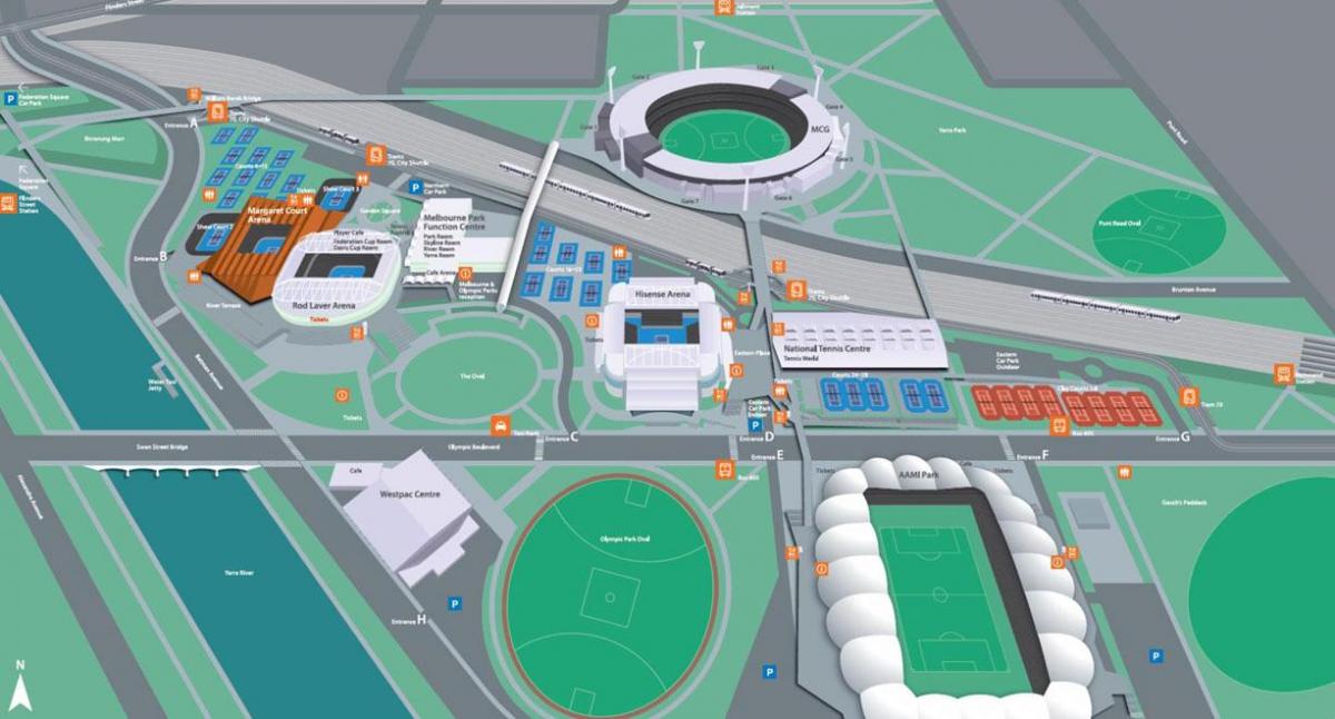 Melbourne olympic park mapa