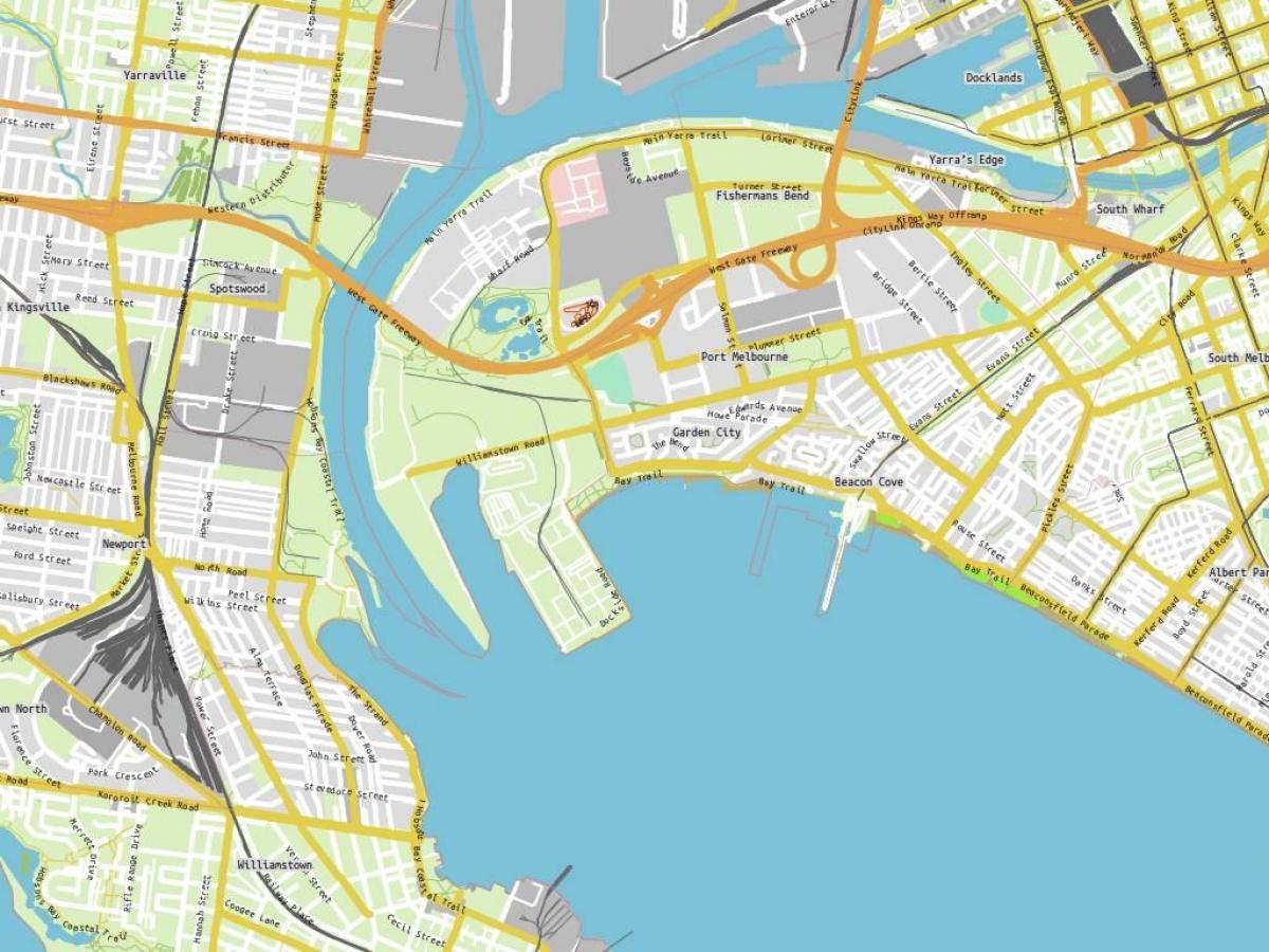 mapa de porto Melbourne