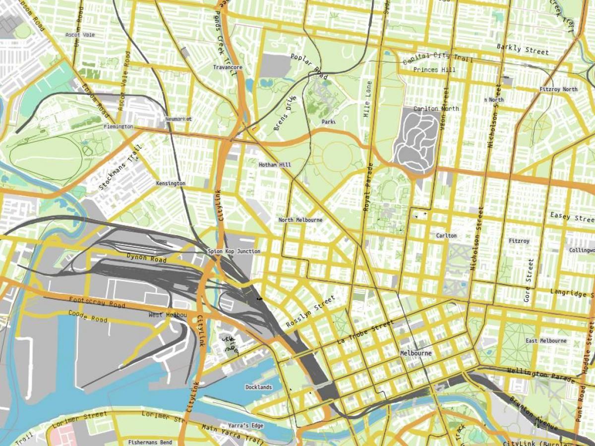 mapa do Real hospital Melbourne