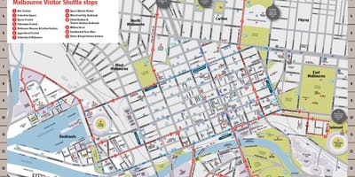 Melbourne city atraccións mapa