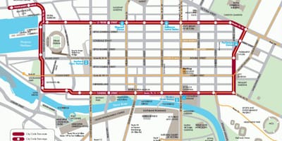 Cidade círculo tranvía mapa