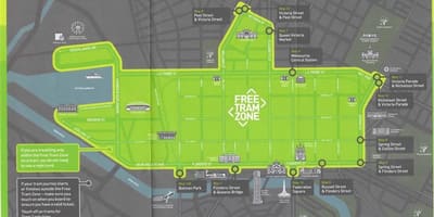 Melbourne libre tranvía de avisos mapa