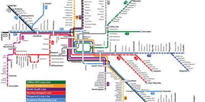 Mapa Metro de Melbourne