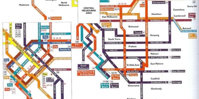Melbourne transporte público mapa